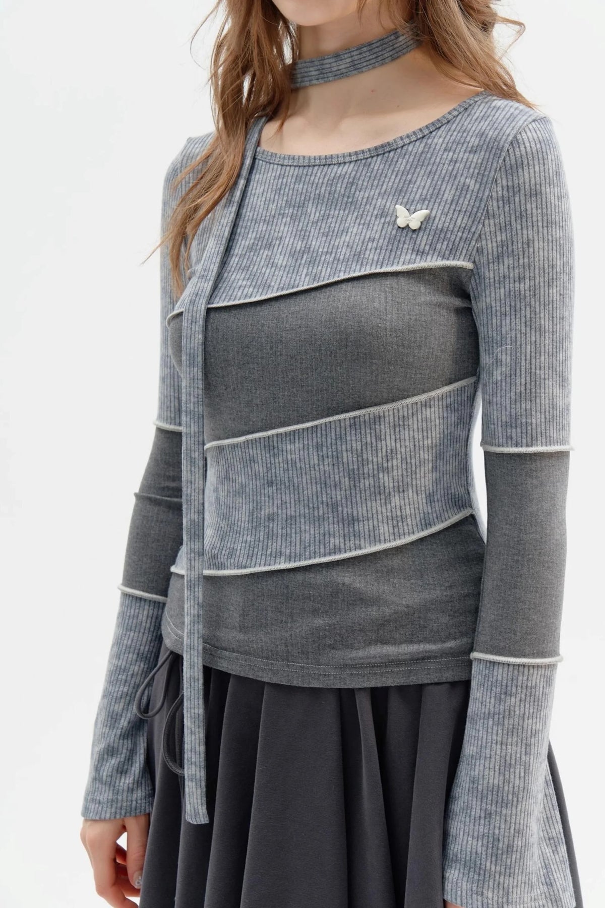 Slim Long Sleeve Knitted T-Shirt