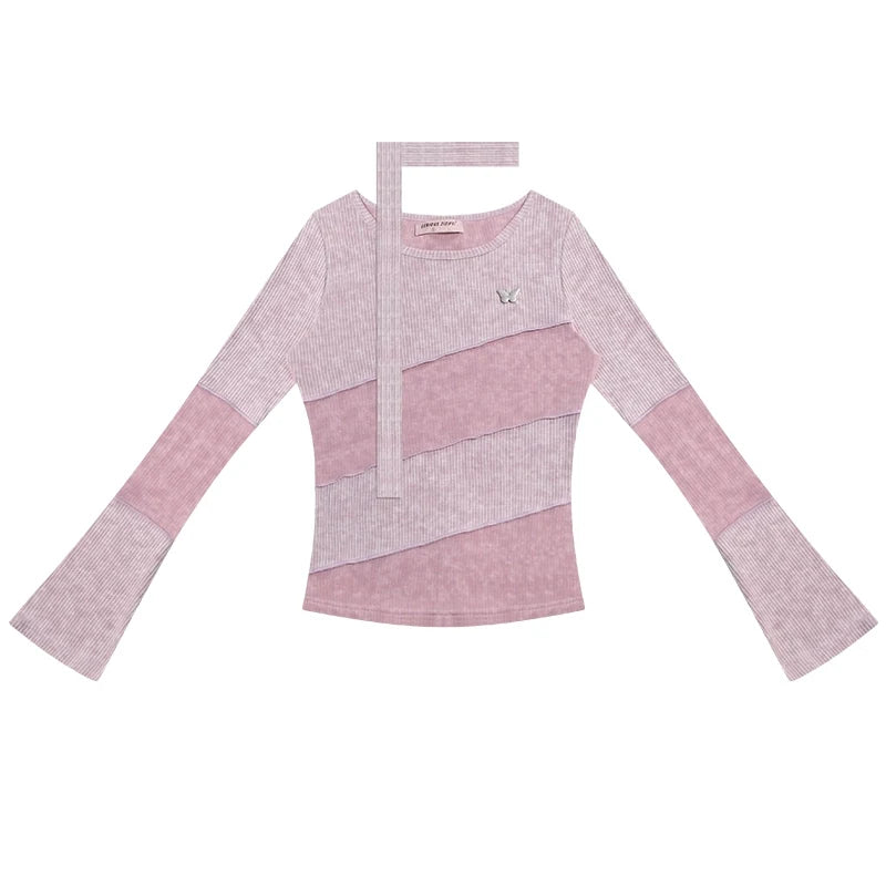 Slim Long Sleeve Knitted T-Shirt