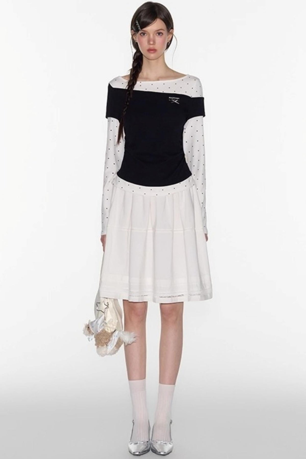 Slim Patchwork Long-sleeved Top