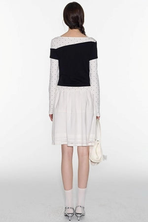 Slim Patchwork Long-sleeved Top