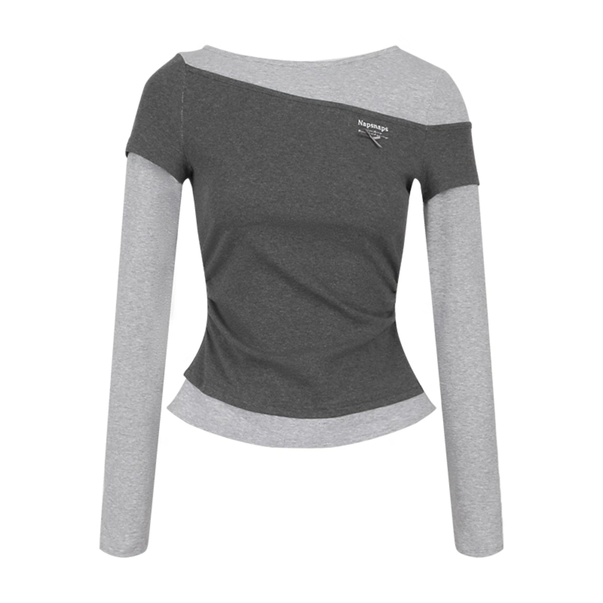 Slim Patchwork Long-sleeved Top