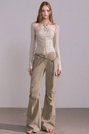 Slim Pleated Halterneck Top