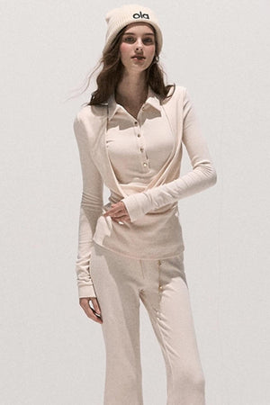 Slim Polo Knit Top