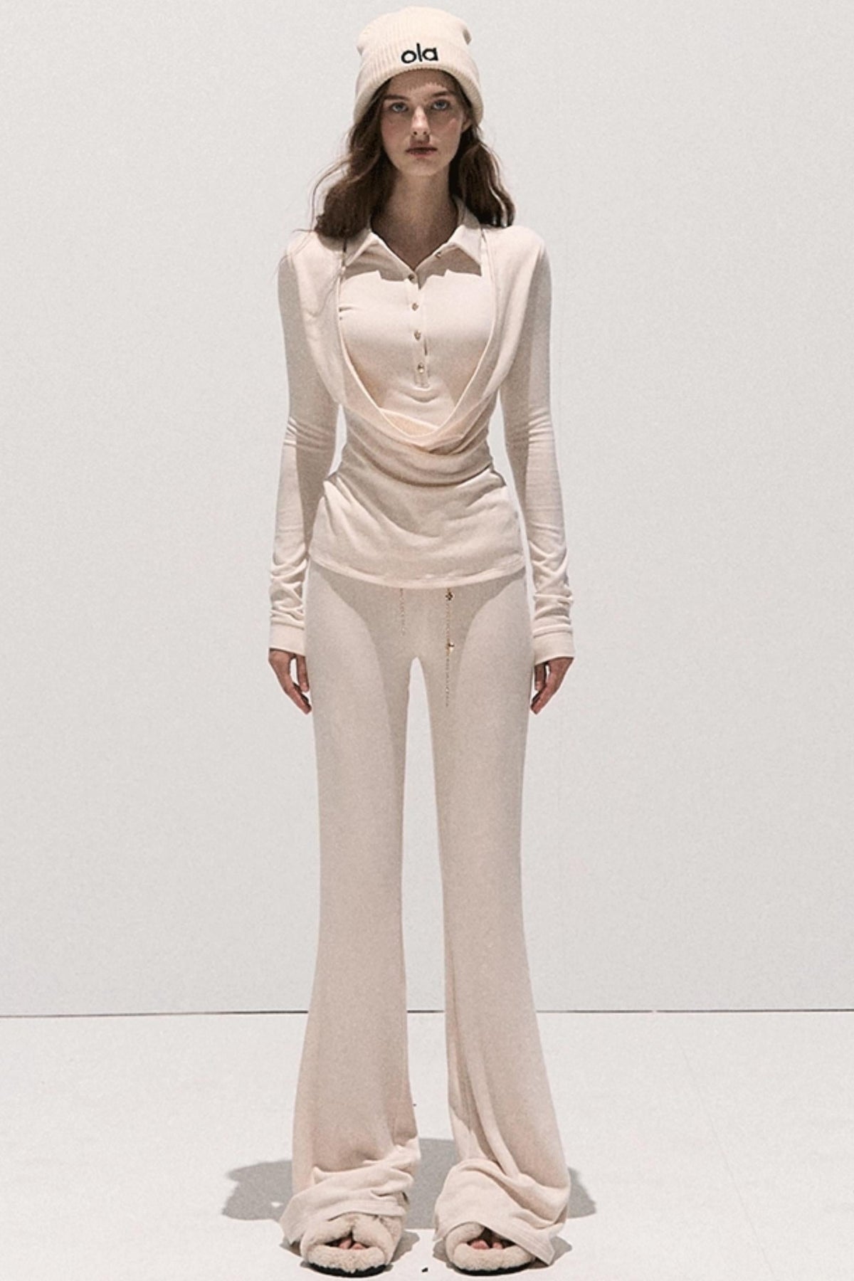 Slim Polo Knit Top