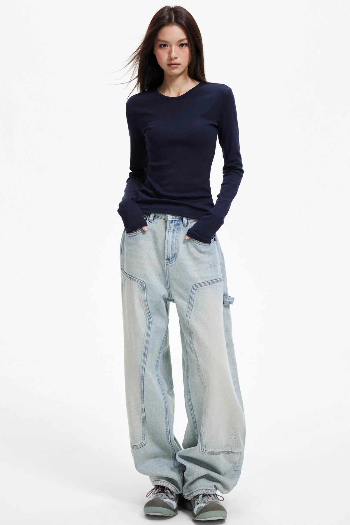 Slim Round Neck Long Sleeve Knitwear