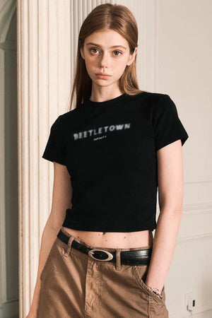 Slim Shoulder Short Sleeve T Shirt