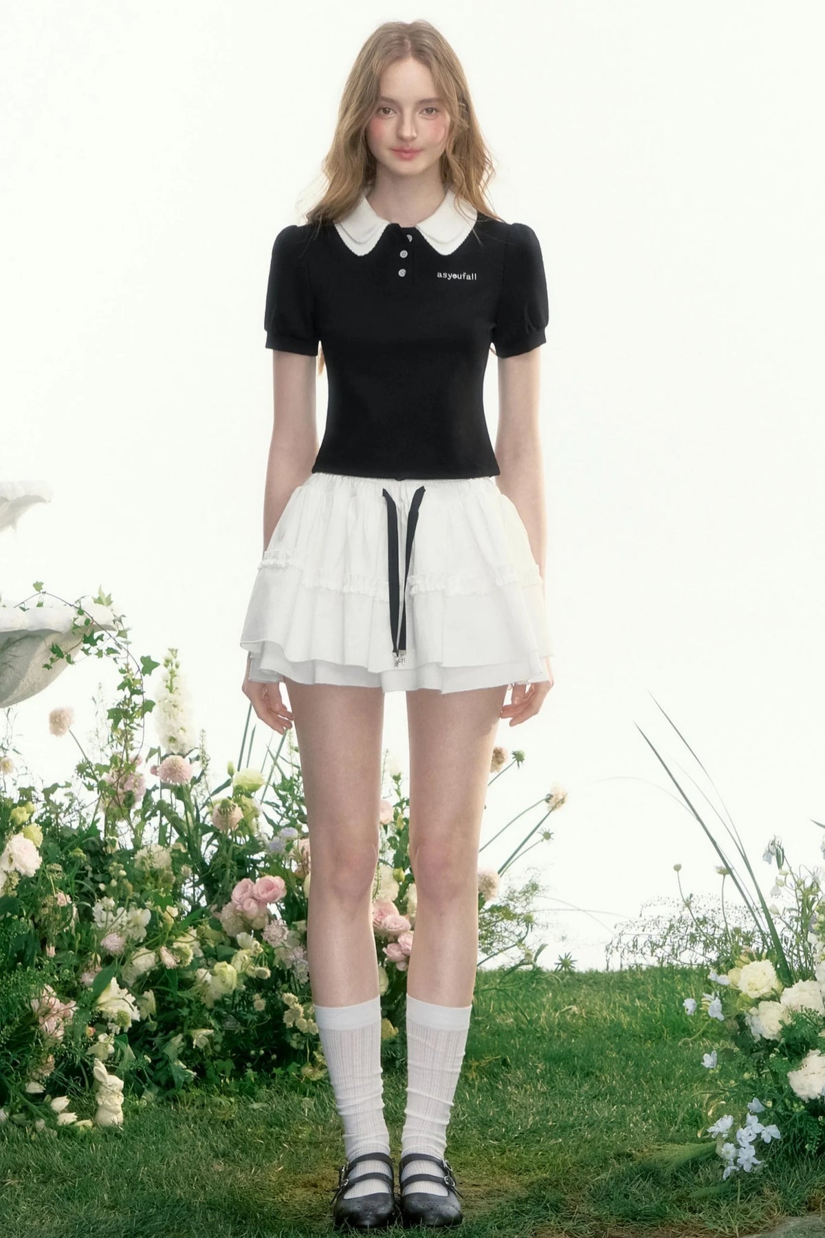 Slim Waist Cropped Polo Shirt