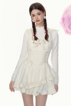 Slim Waist Lace-Up Slip Dress