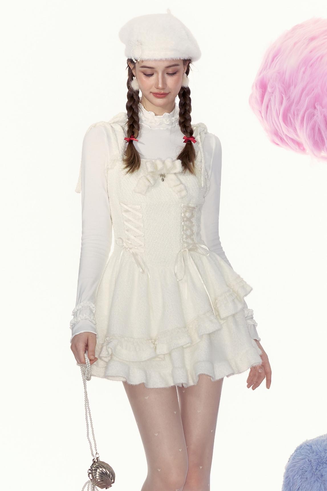 Slim Waist Lace-Up Slip Dress