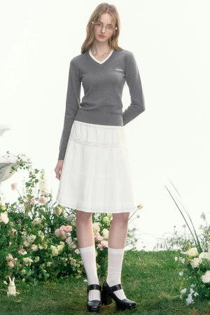 Slim Waist Long-Sleeved Knit Sweater