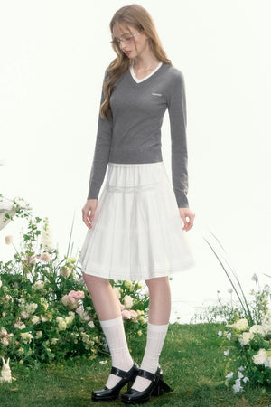 Slim Waist Long-Sleeved Knit Sweater
