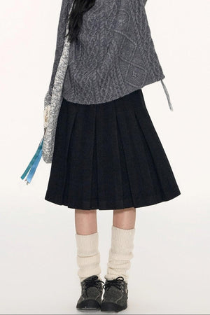 Slim Waist Woolen Coat Set-Up