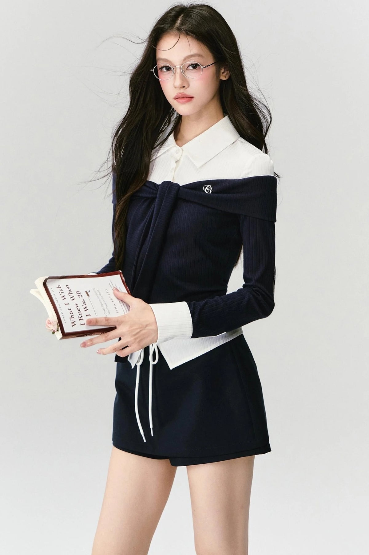 Slimming Knit Top With Skirt Set-Up