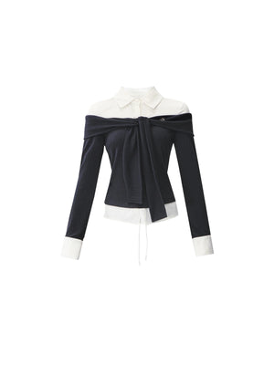 Slimming Knit Top With Skirt Set-Up