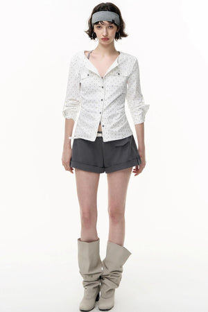 Slimming Retro Polka Dot Shirt