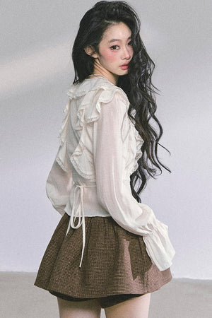 Slimming V-Neck Lace Top