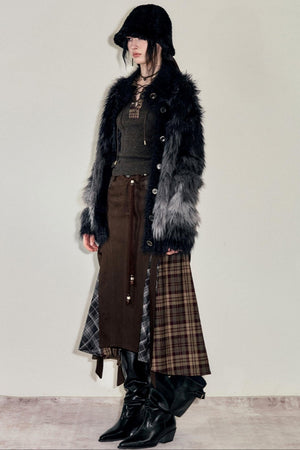 Slouchy Fur Jacquard Sweater