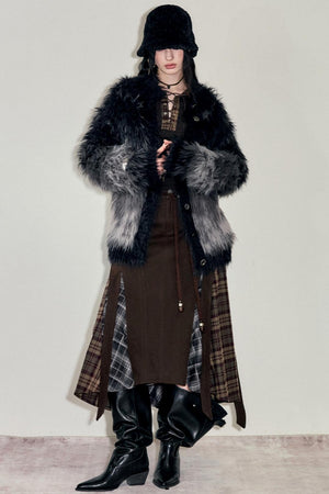 Slouchy Fur Jacquard Sweater