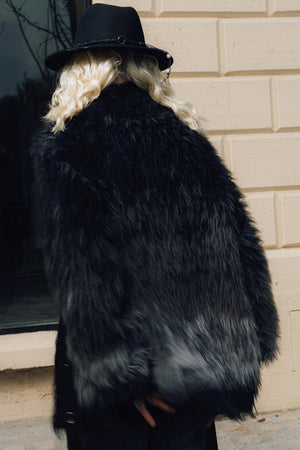 Slouchy Fur Jacquard Sweater