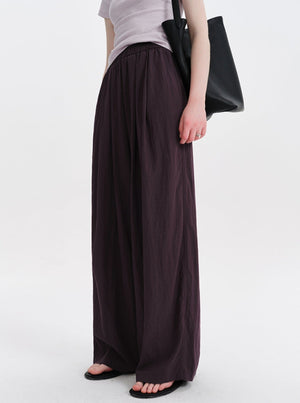 Slouchy Purple Casual Wide-leg Pants