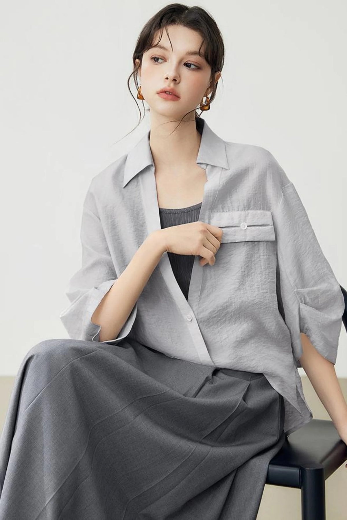 Slouchy Style Loose Summer Blouse