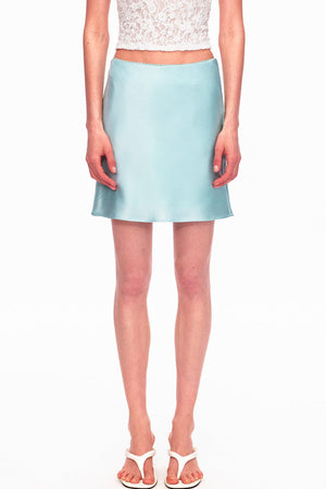Smooth Real Acetate Mid-Waist Lace Skirt