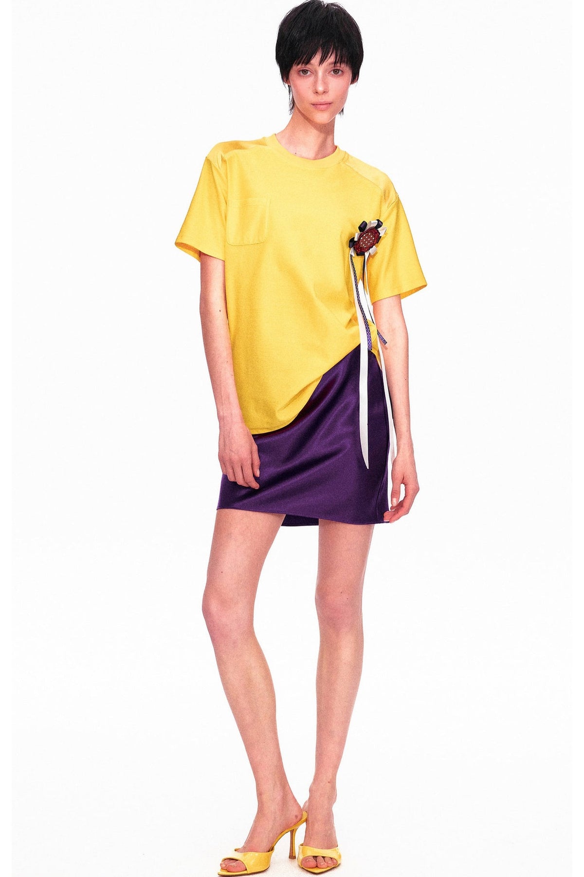 Smooth Real Acetate Mid-Waist Lace Skirt