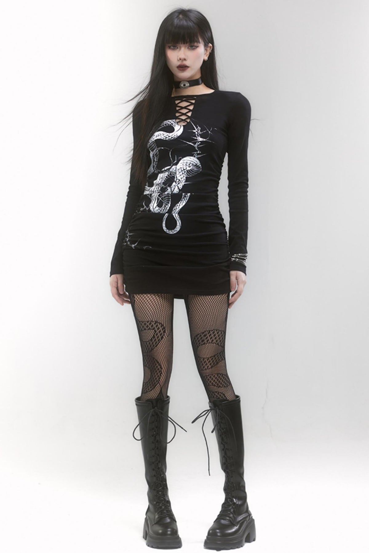 Snake Print Hip Dress
