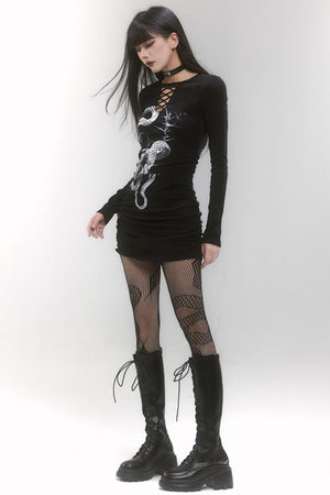 Snake Print Hip Dress