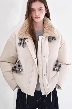 Snow Alpaca Plaid Jacket