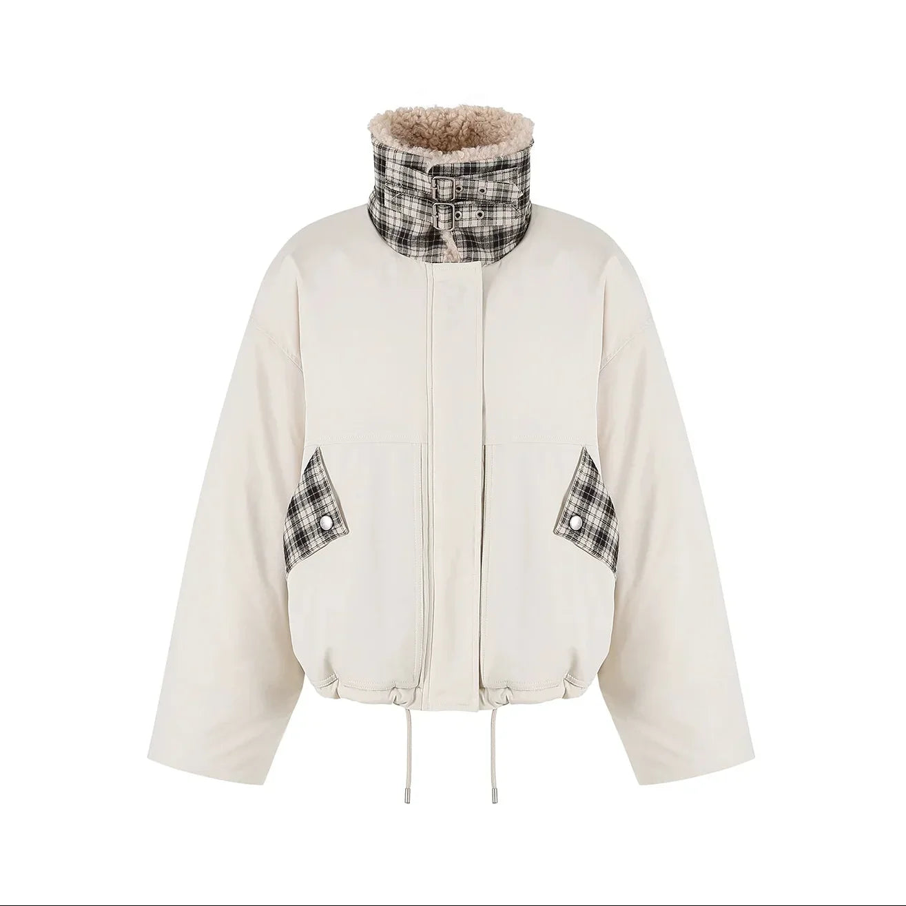 Snow Alpaca Plaid Jacket