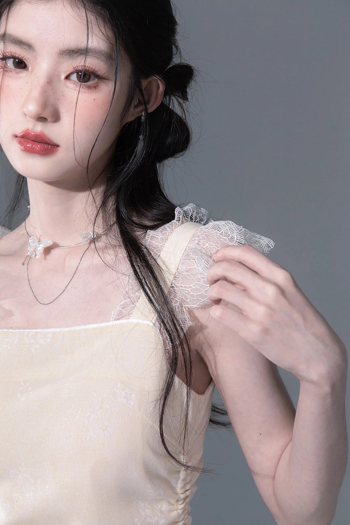 Snow Bud Lace Camisole Dress