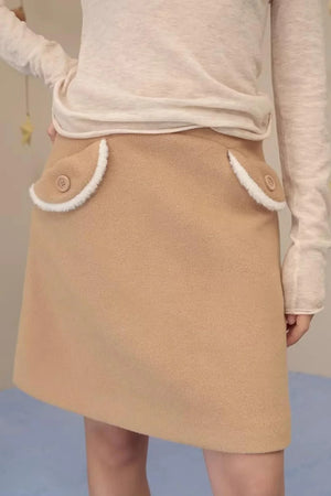 Snow Season Wool A-Line Skirt