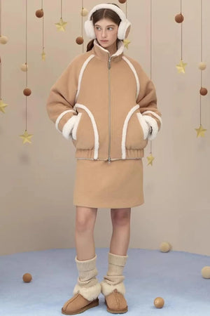 Snow Season Wool A-Line Skirt