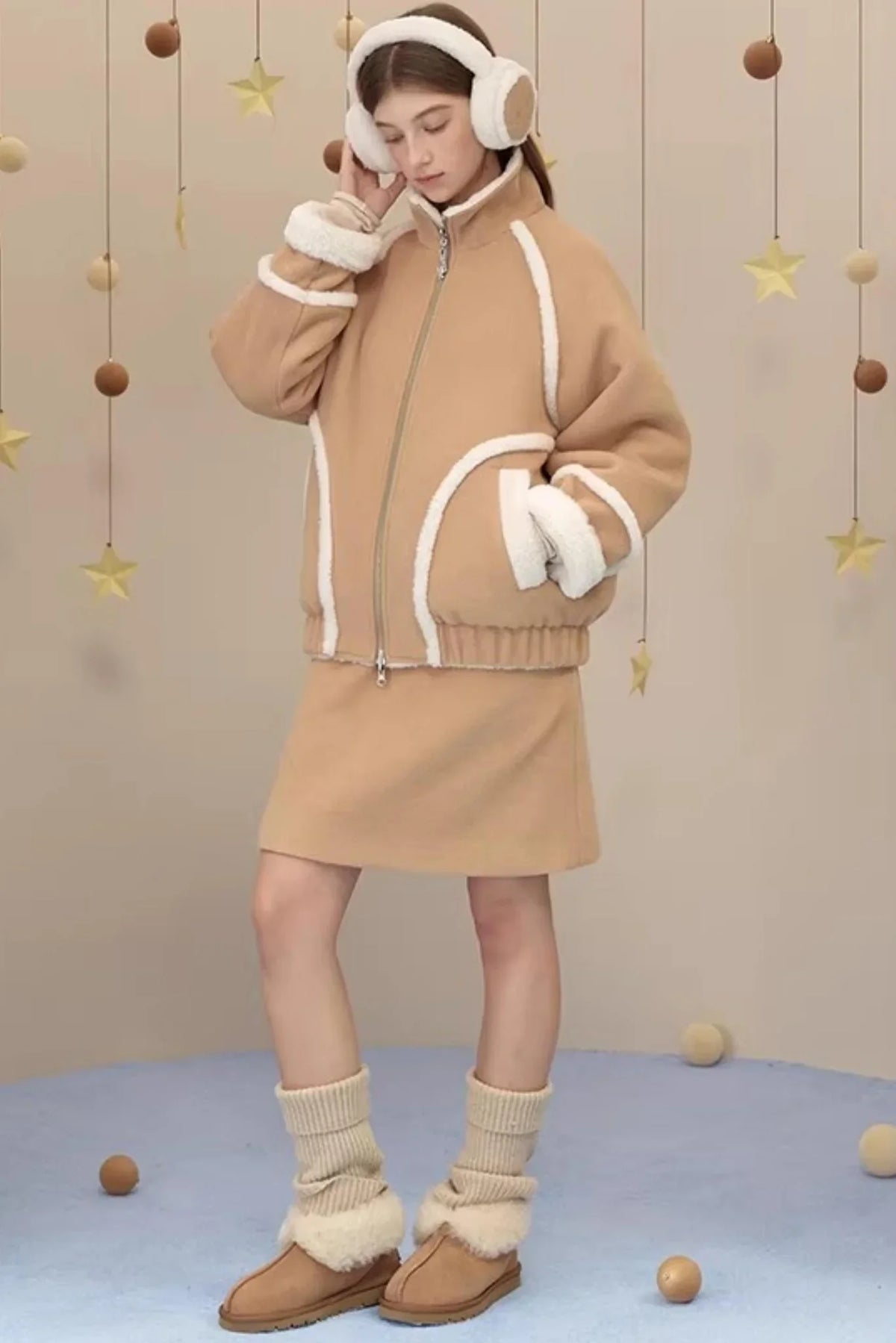 Snow Season Wool A-Line Skirt