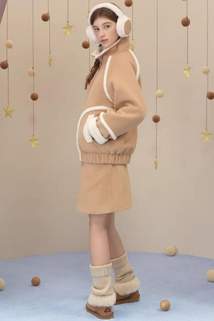Snow Season Wool A-Line Skirt
