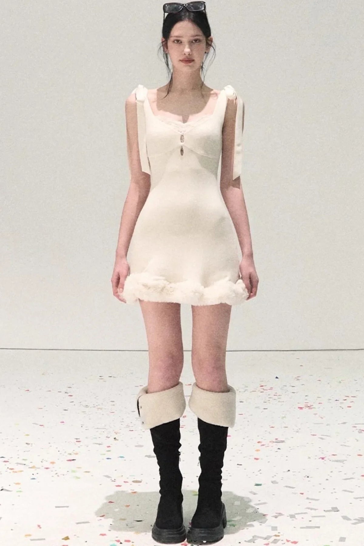 Snowfall Lace Knitted Dress