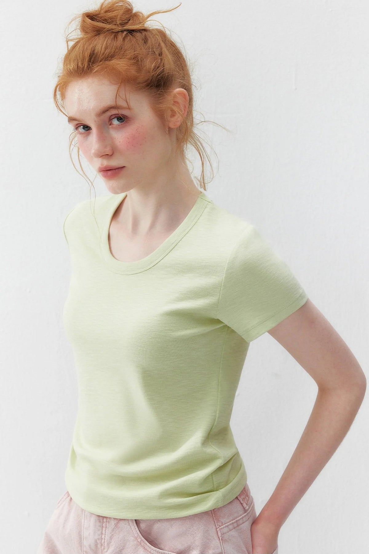 Snowflake Cotton Linen Short-Sleeve Top