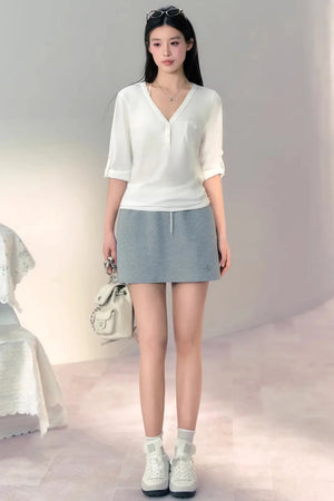 Snowflake Linen Blouse