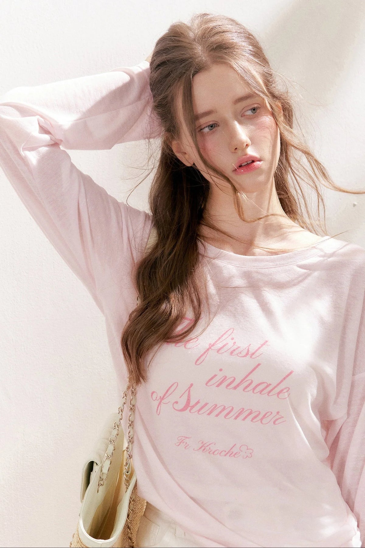 Snowflake Linen Letter Print Blouse