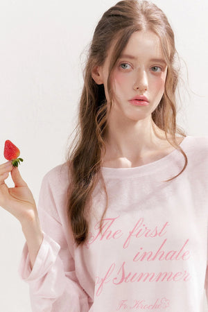 Snowflake Linen Letter Print Blouse