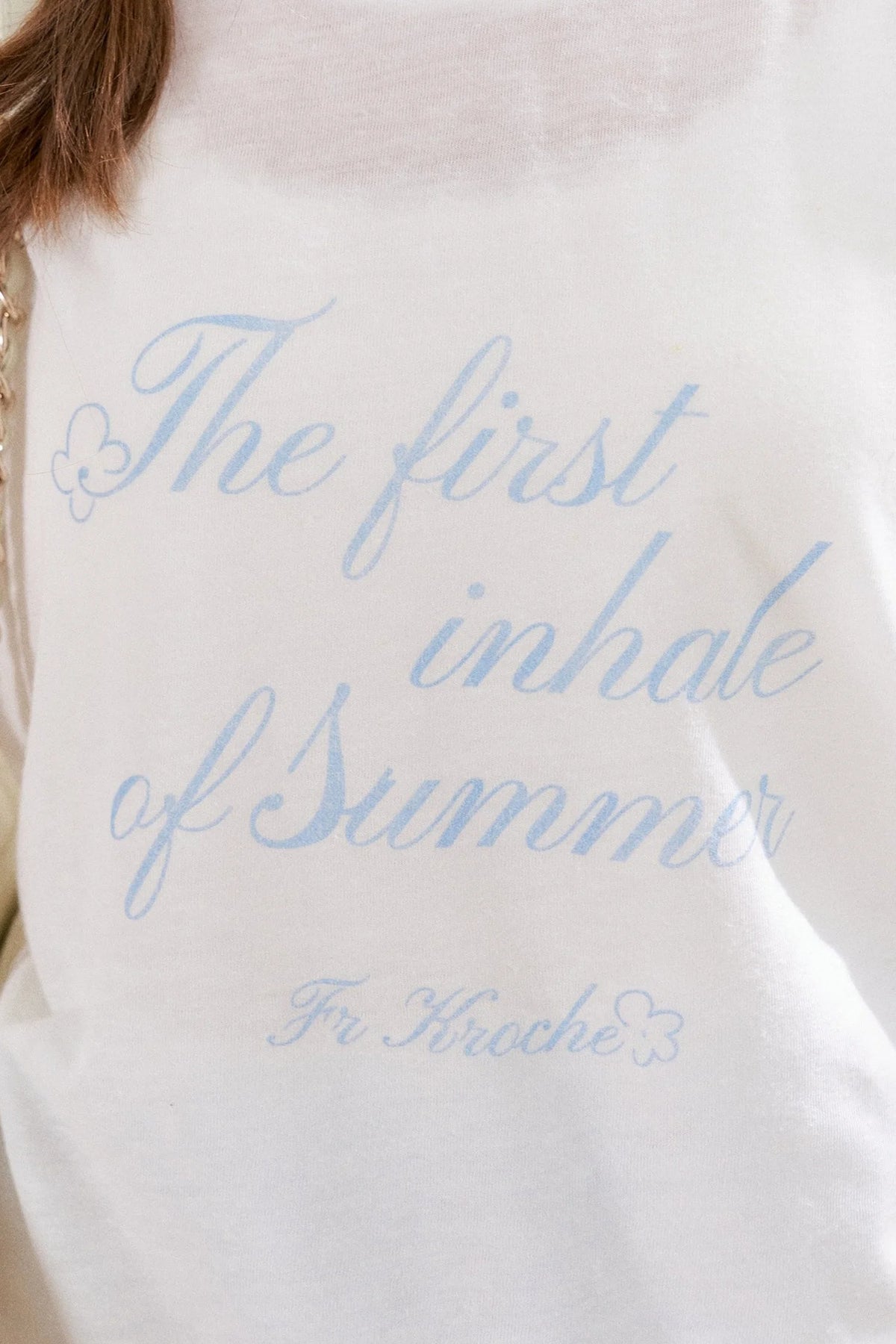 Snowflake Linen Letter Print Blouse