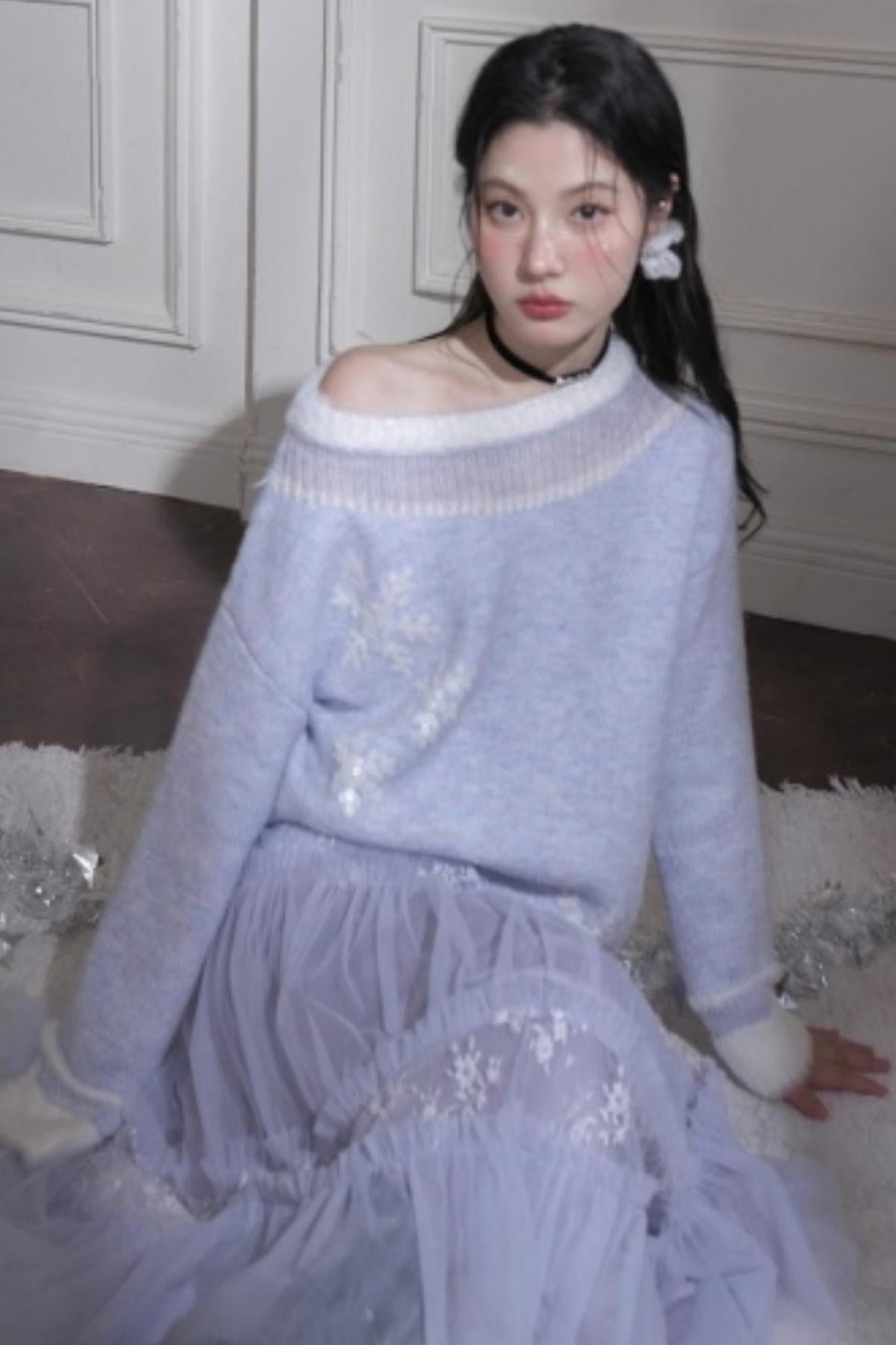 Snowflake Sequin Pullover Sweater