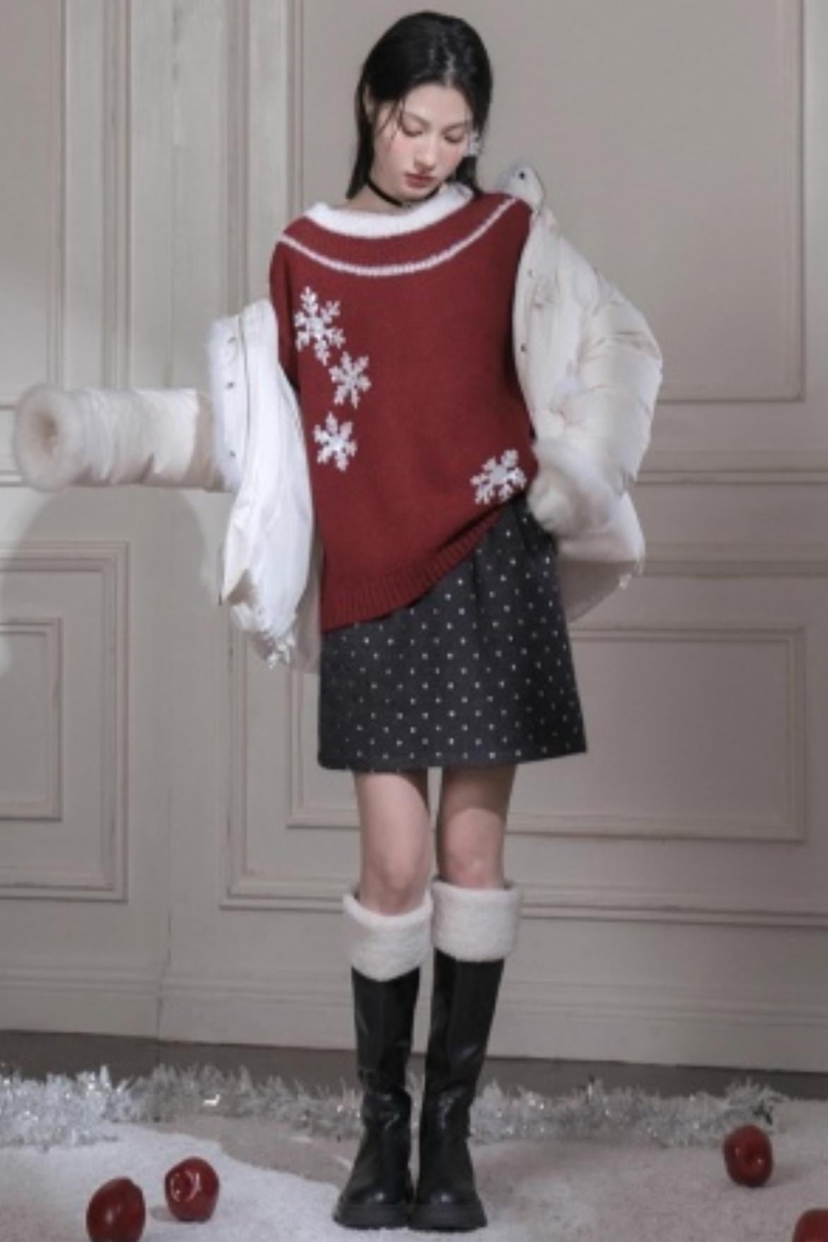 Snowflake Sequin Pullover Sweater