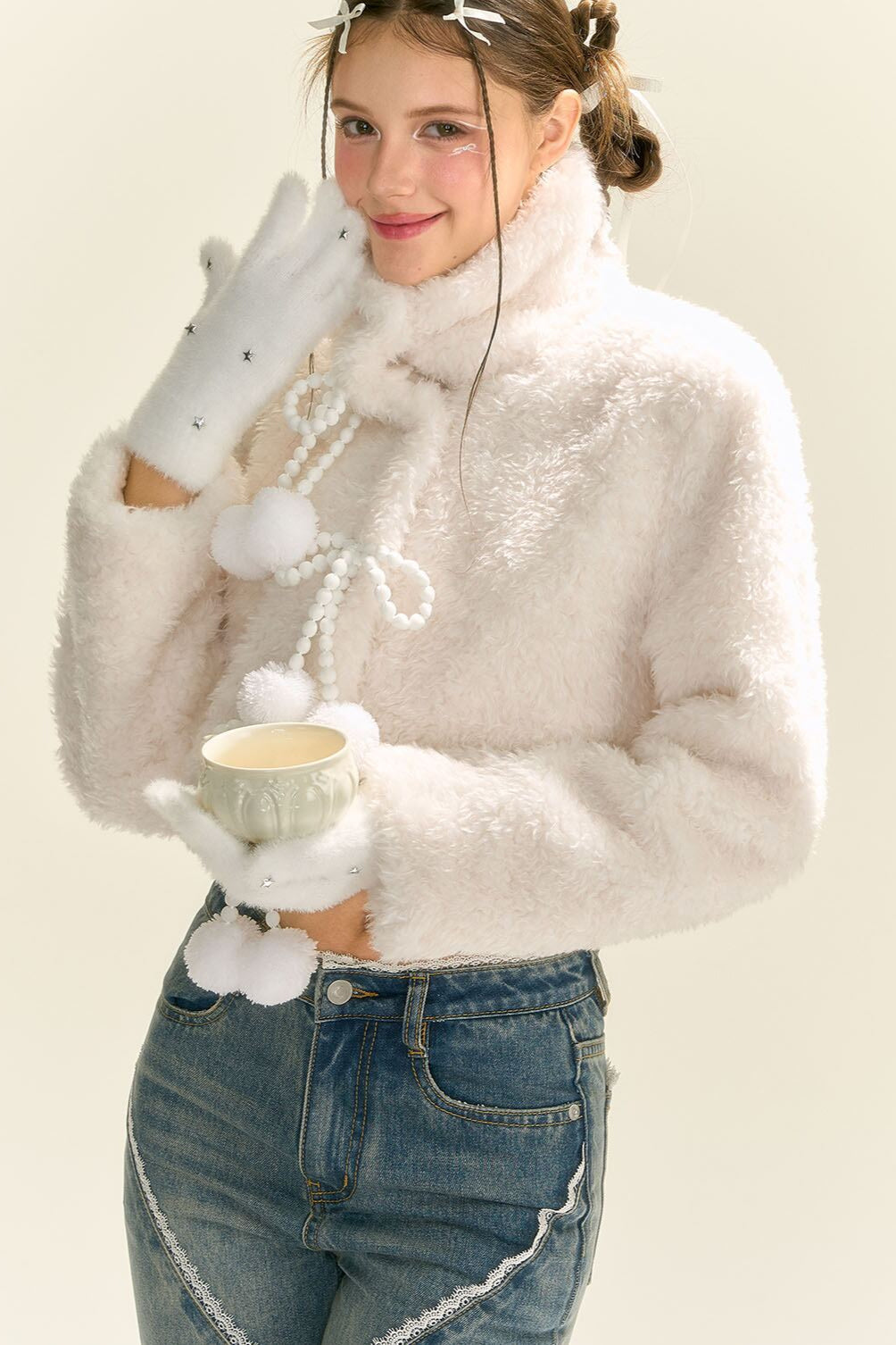 Snowy Hot Eco-Friendly Fur Coat
