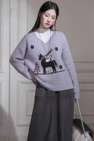 Snowy Night Wool Sweater