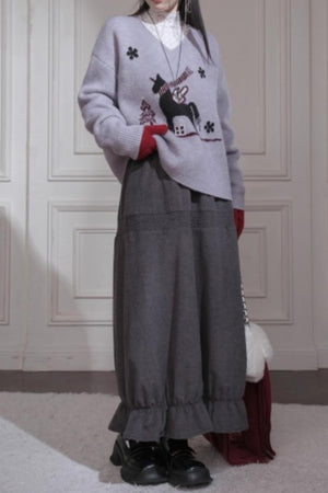 Snowy Night Wool Sweater
