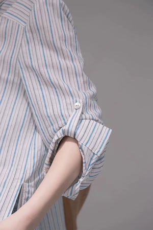 Soda Blue Striped Shirt Set
