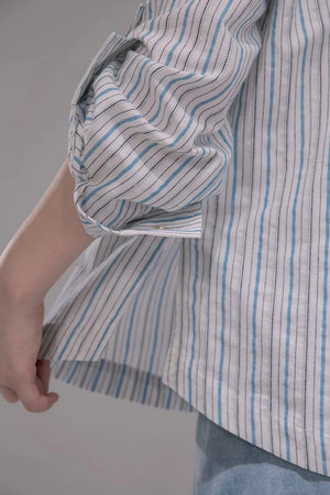 Soda Blue Striped Shirt Set