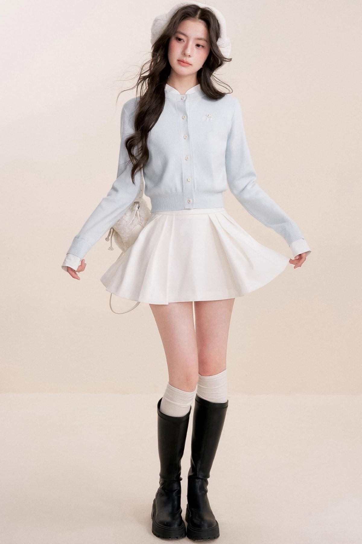 Soft Blue Knit Cardigan